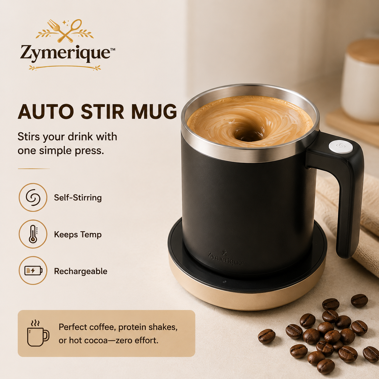 Zymerique™ VortexBlend Self-Stir Mug